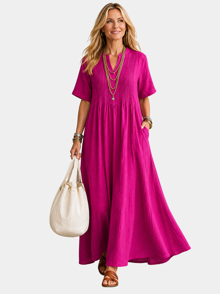 NATHALIA | PLEATED MAXI DRESS FOR WOMEN