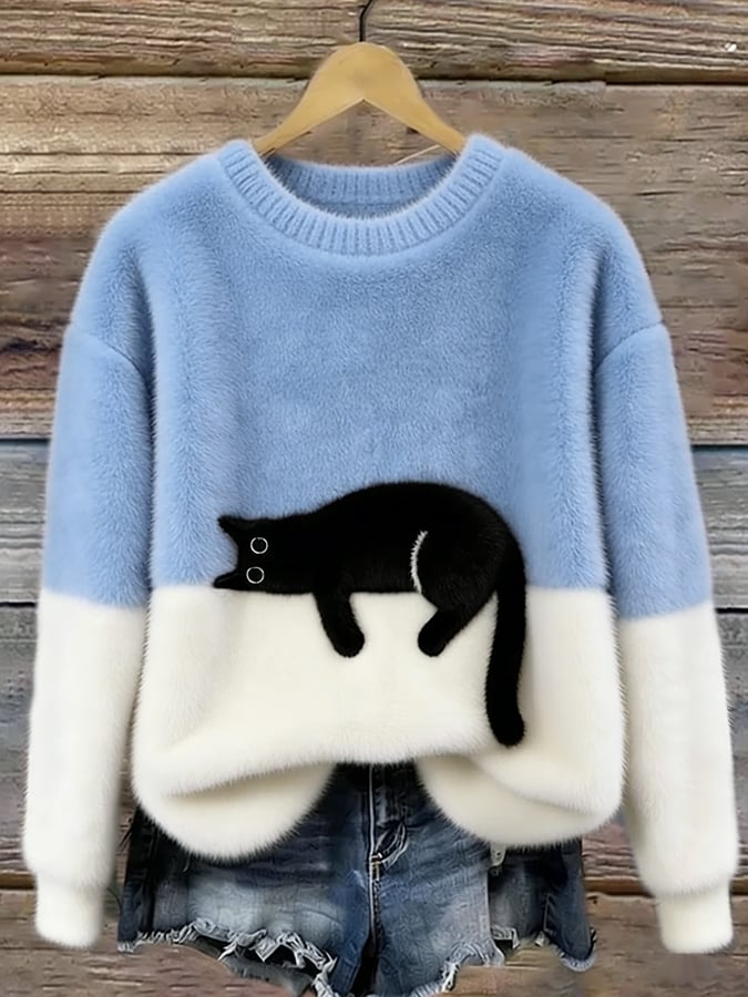BRIDGET | CAT GRAPHIC SWEATERS FOR WOMEN