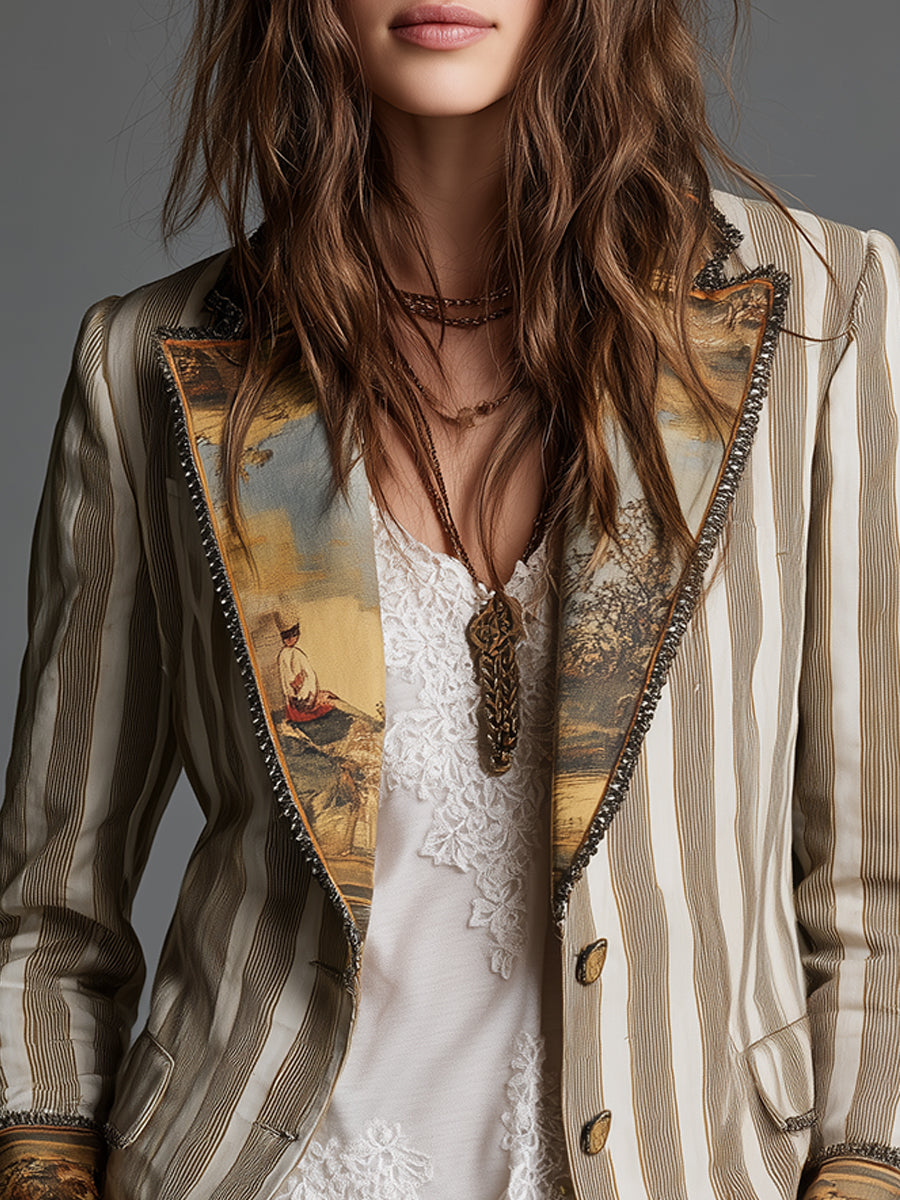 ANA | STRIPED STATEMENT BLAZER FOR WOMEN