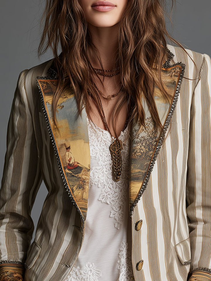 ANA | STRIPED STATEMENT BLAZER FOR WOMEN