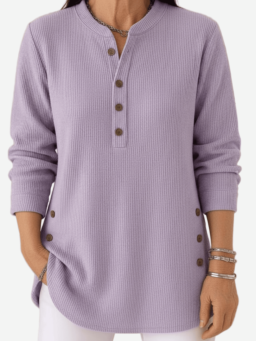 Harperly – Long Sleeve Solid Knit Sweater