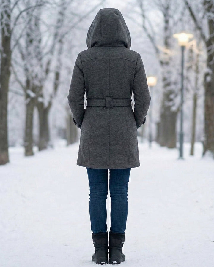 Sheila | Plaid Collar Wool Coat