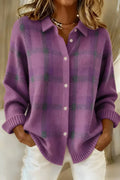 REBECCA | RELAXED FIT CHECKED CARDIGAN