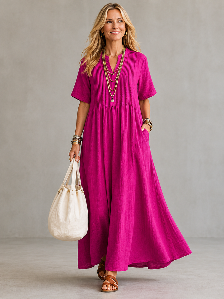 NATHALIA | PLEATED MAXI DRESS FOR WOMEN