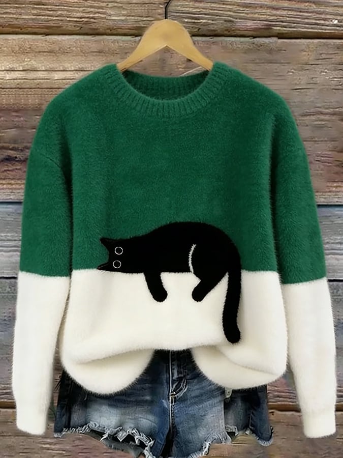 BRIDGET | CAT GRAPHIC SWEATERS FOR WOMEN