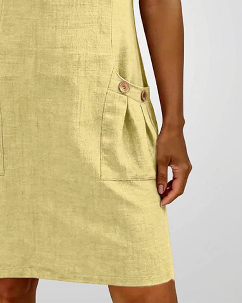 Lia | Cotton Dress with Zip Pocket