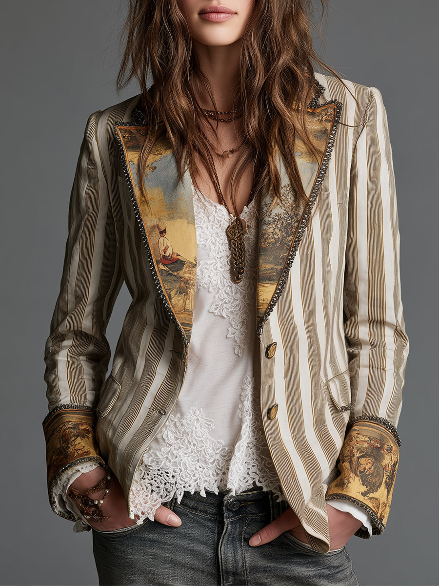 ANA | STRIPED STATEMENT BLAZER FOR WOMEN