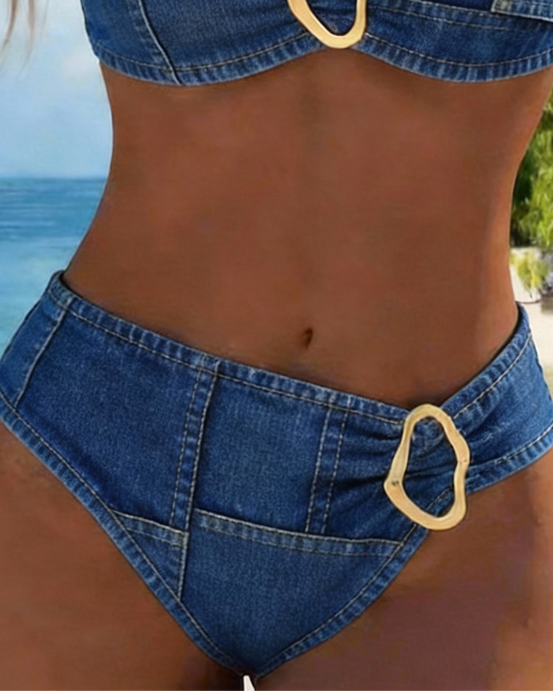 Patricia™ | Metal Buckle Suspender Bikini Two-Piece