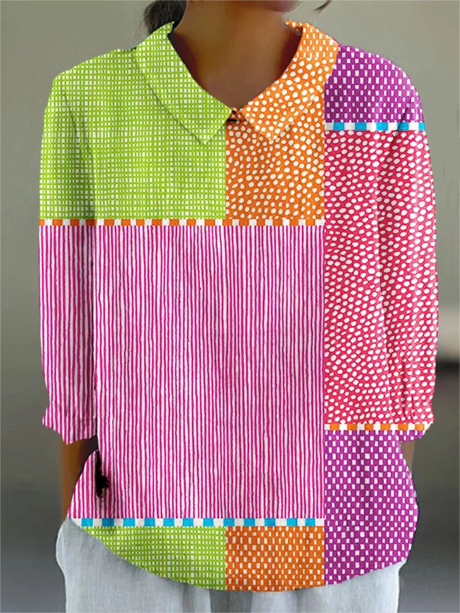 Megan Playful Patchwork Blouse