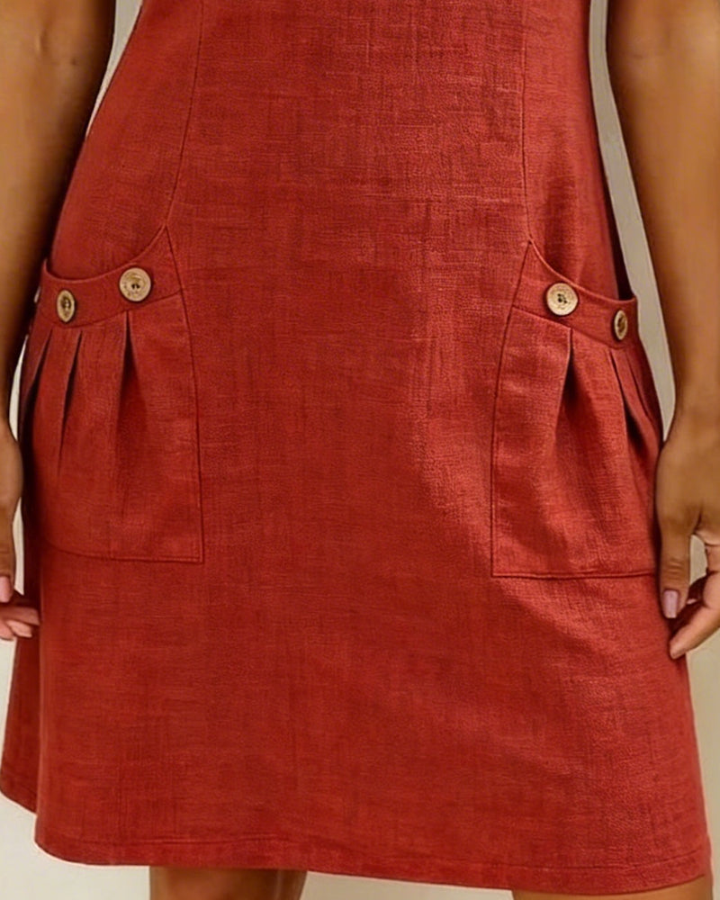 Lia | Cotton Dress with Zip Pocket