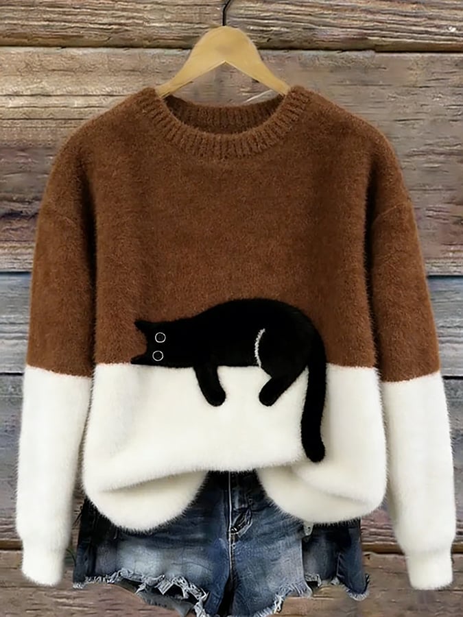 BRIDGET | CAT GRAPHIC SWEATERS FOR WOMEN