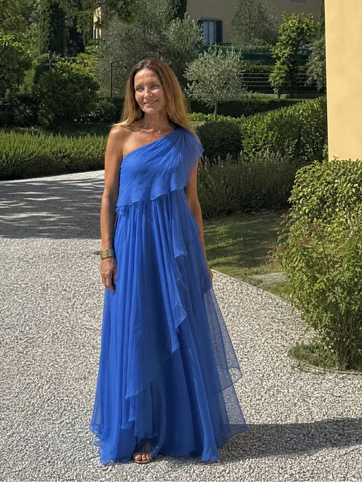 ELIANA | ONE-SHOULDER CHIFFON MAXI DRESS FOR WOMEN