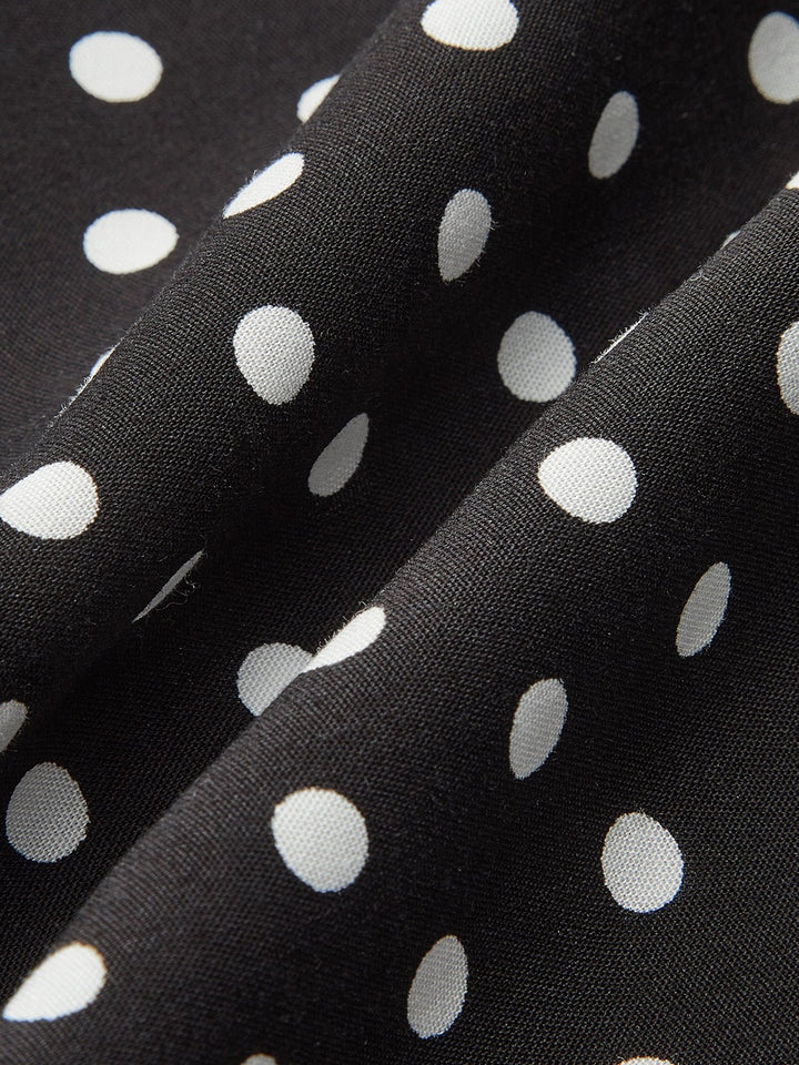 Polka Dot Lace-Trim Dress