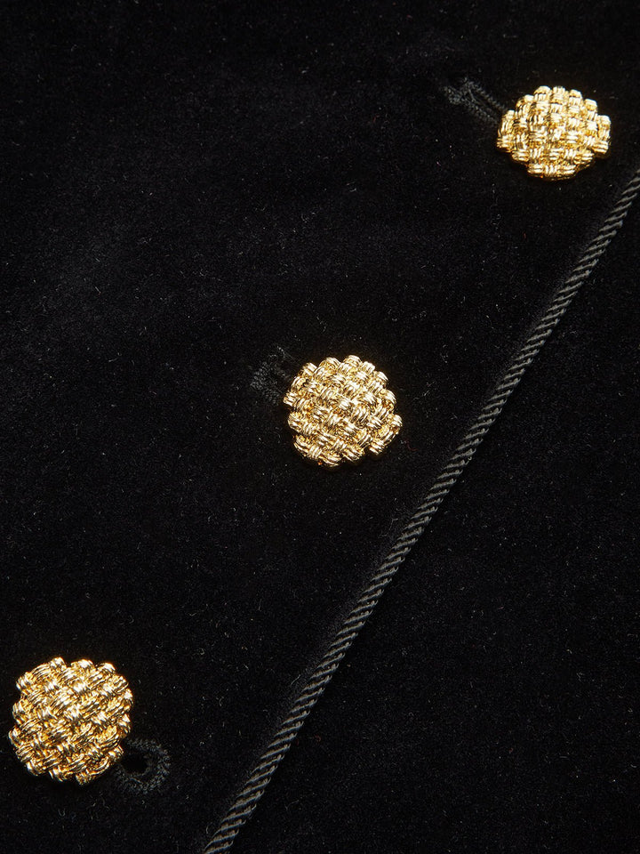 Velvet Stand Collar Blazer