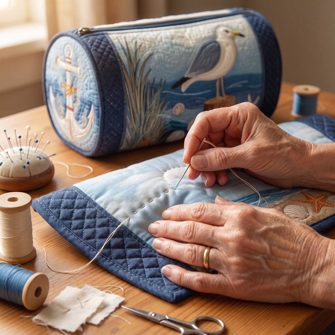 Coastal Gull Quilted Duffle Bag