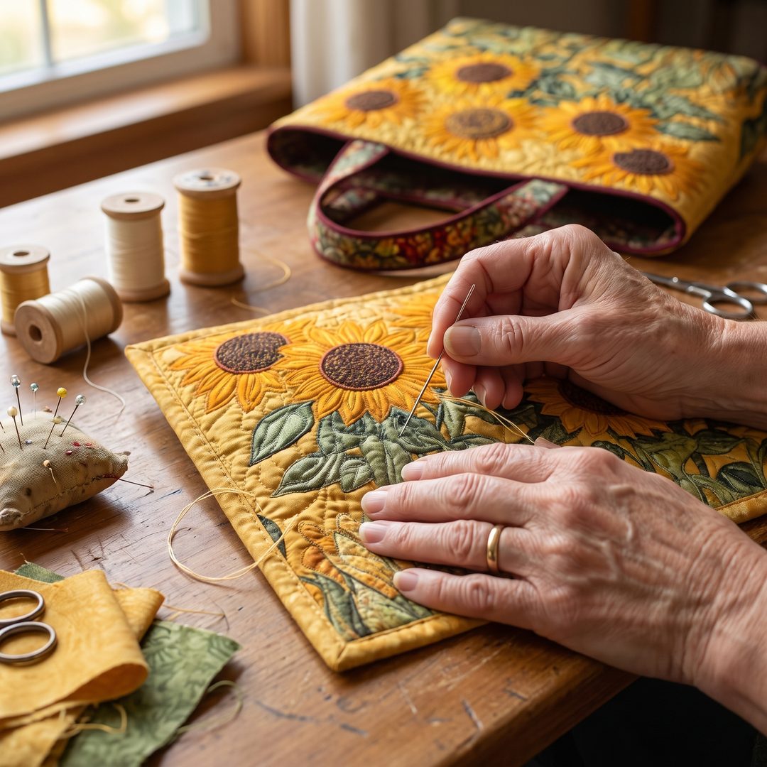 Classic Quilted Bag - Sunflowers