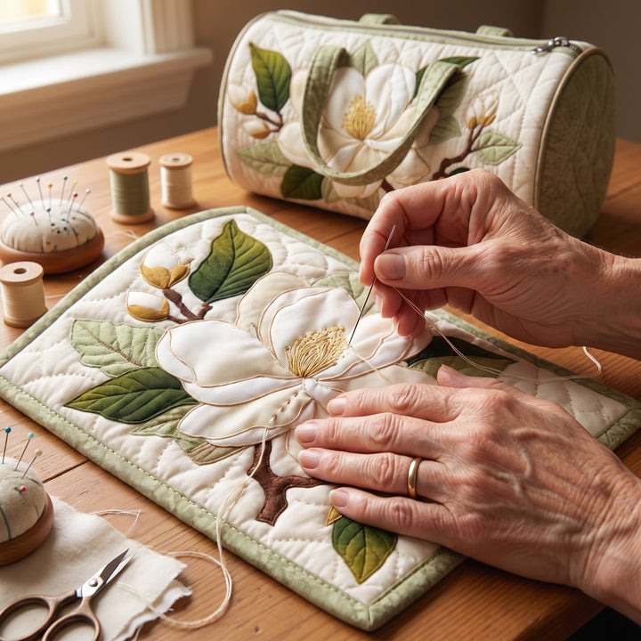 Blooming Grace Quilted Duffle Bag