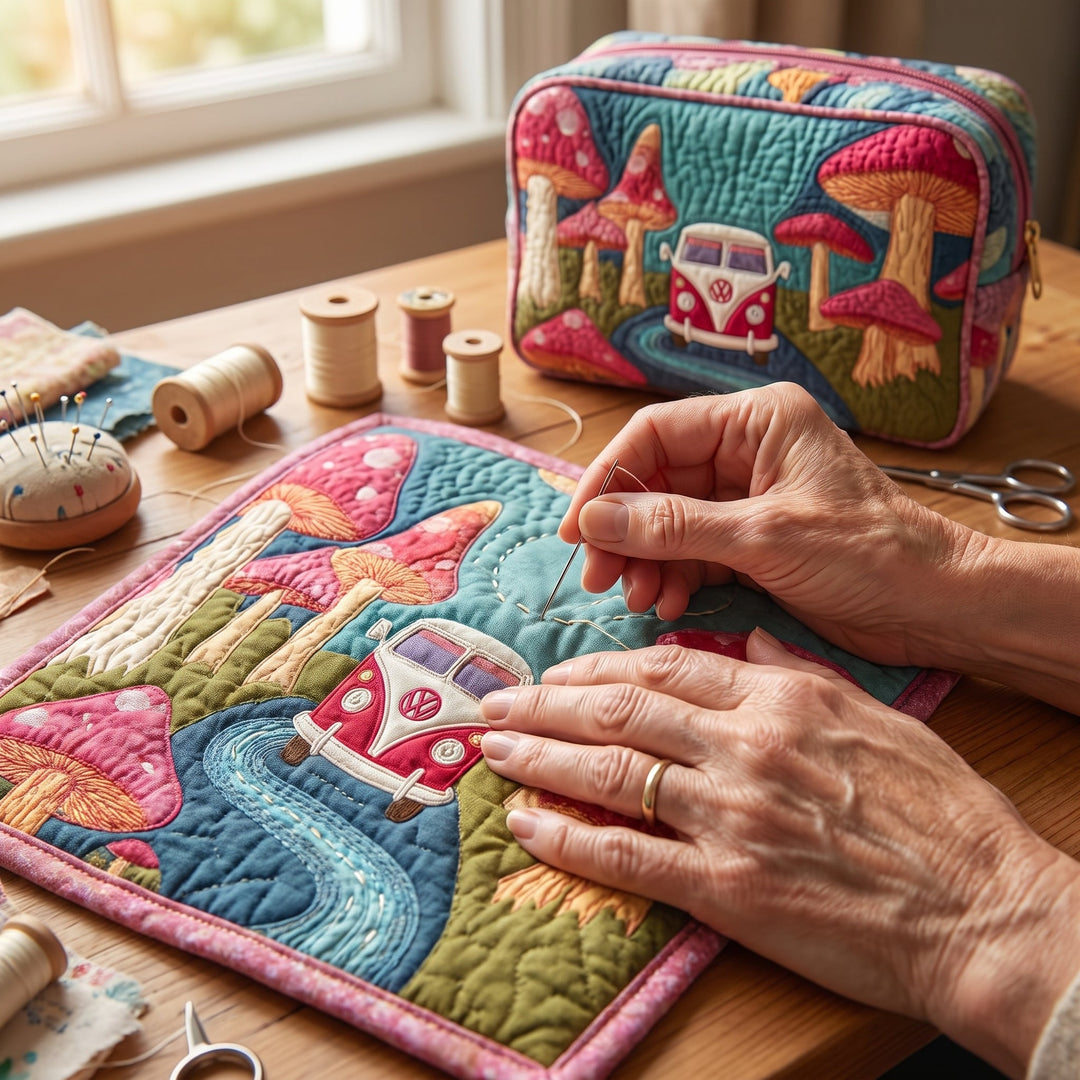 Cosmic Hippie Dream Quilted Makeup Bag