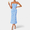 Eleanor | 3D Floral Off-Shoulder Bandeau Dress
