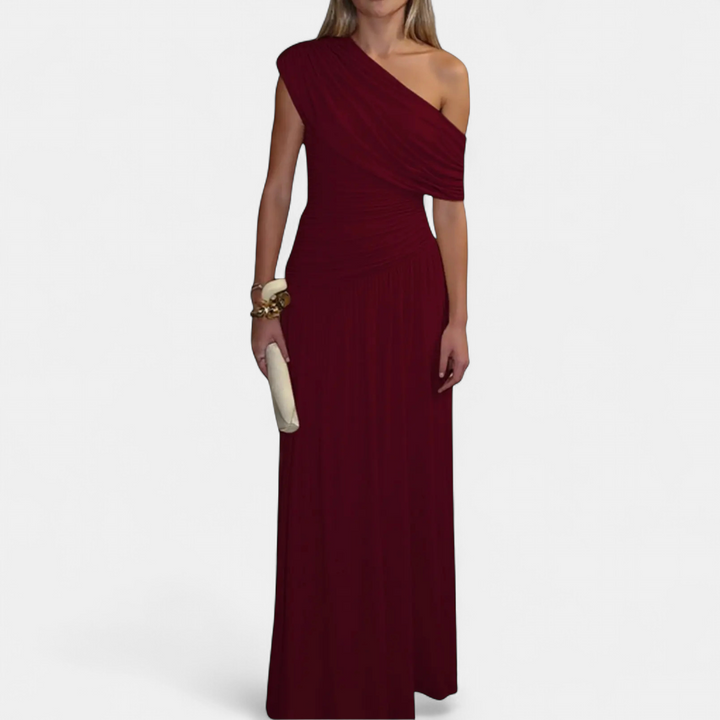 Roxanne – Asymmetric Pleated Solid Dress