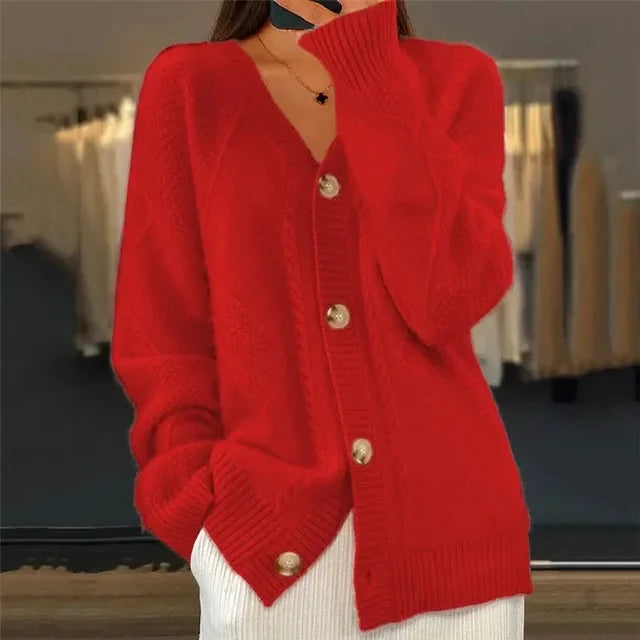 ALIYAH | DIAMOND KNIT BUTTON CARDIGAN FOR WOMEN