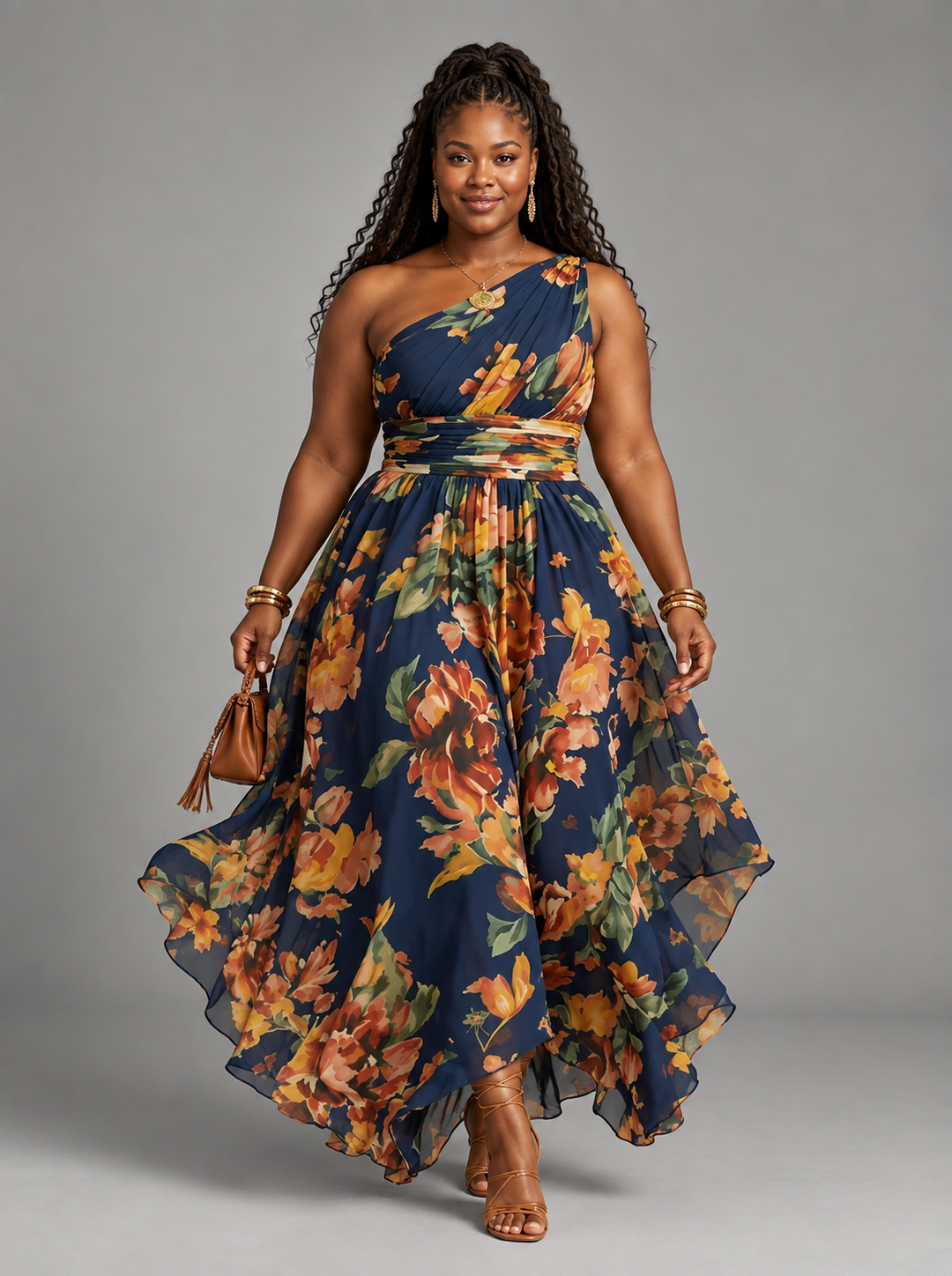 Celeste | One-Shoulder Floral Maxi Dress