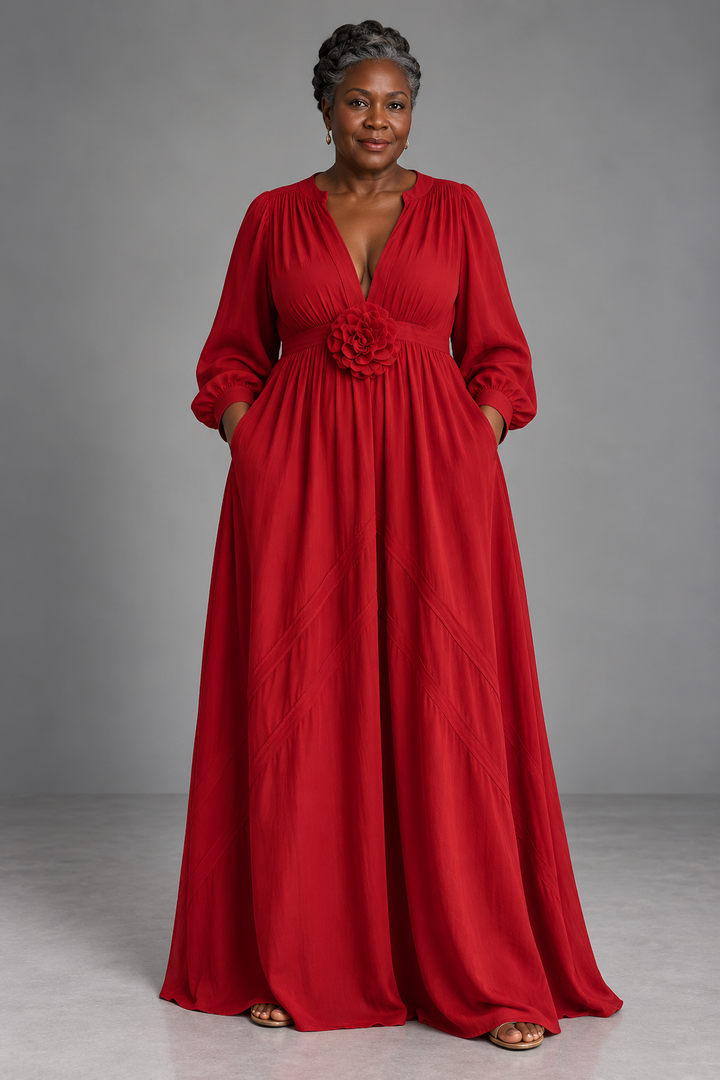Funmi | 3D Floral High-Waist Maxi