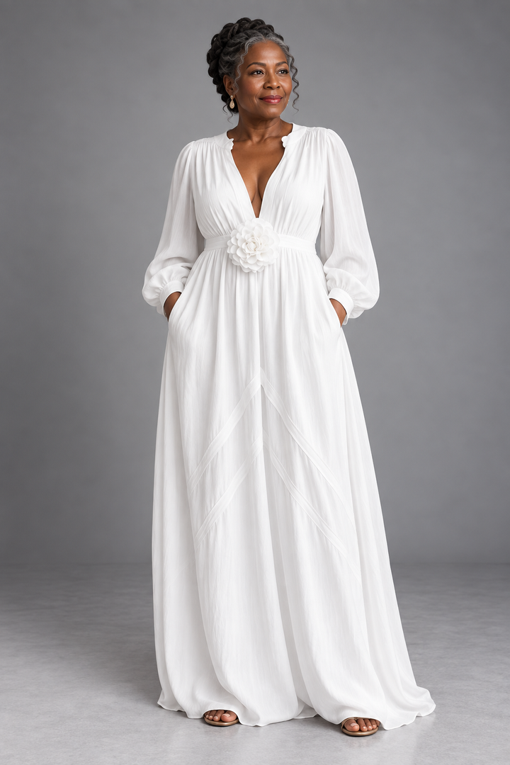 Funmi | 3D Floral High-Waist Maxi
