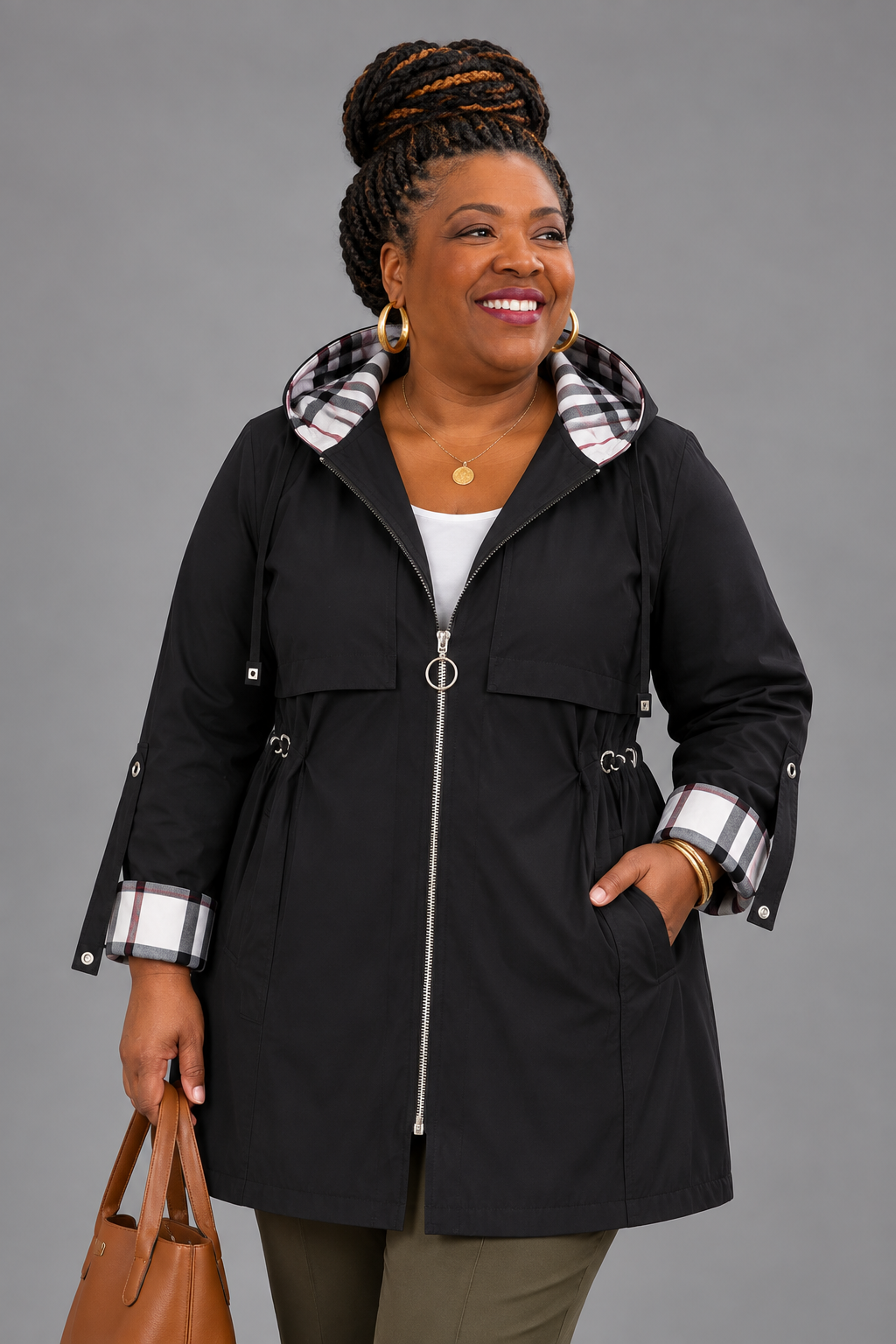 Yvonne | Hooded Zip Coat