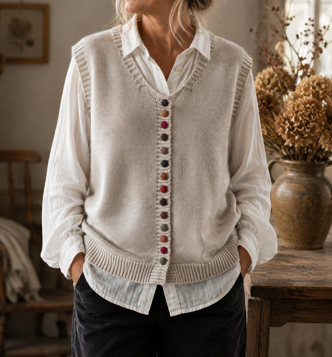 BELLA | BUTTON FRONT KNIT VEST FOR WOMEN