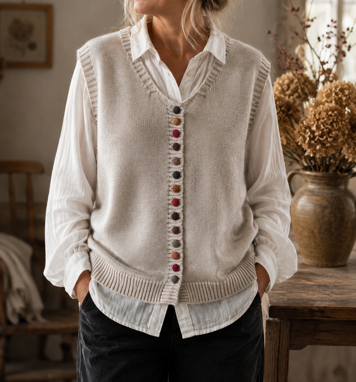 BELLA | BUTTON FRONT KNIT VEST FOR WOMEN