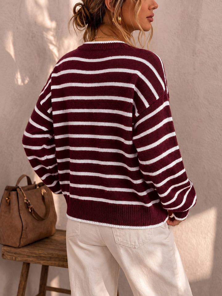 Mabel - Striped Knit Cardigan for Women