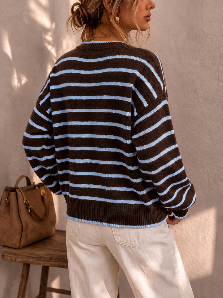 Mabel - Striped Knit Cardigan for Women