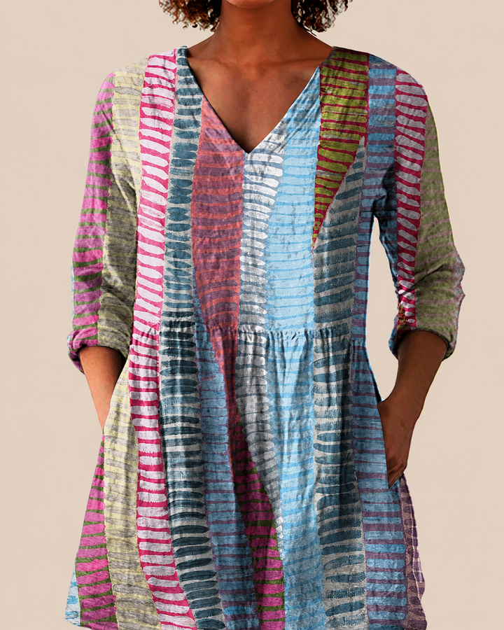 Noa | Long Blouse with Striking Pattern