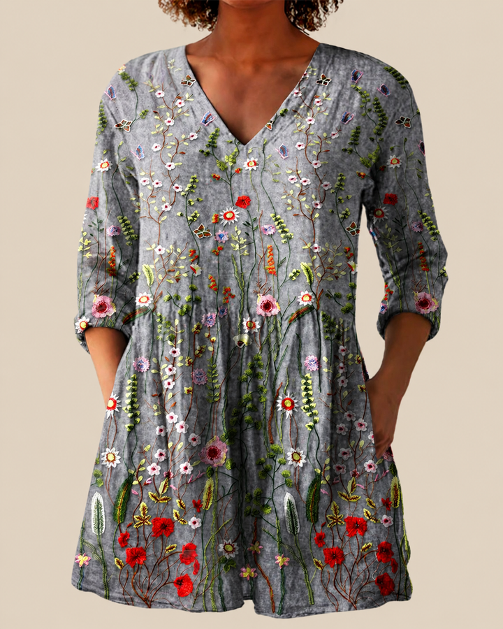 Sloane | Long Blouse with Expressive Pattern