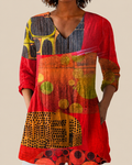 Skylar | Long Blouse with Expressive Pattern