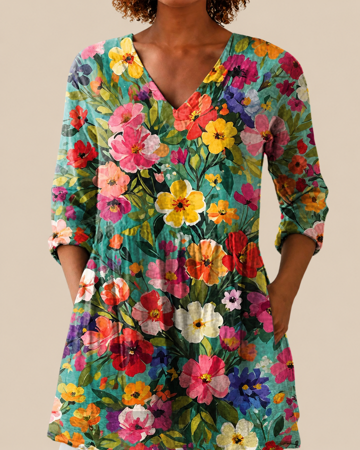 Keira | Long Blouse with Striking Pattern