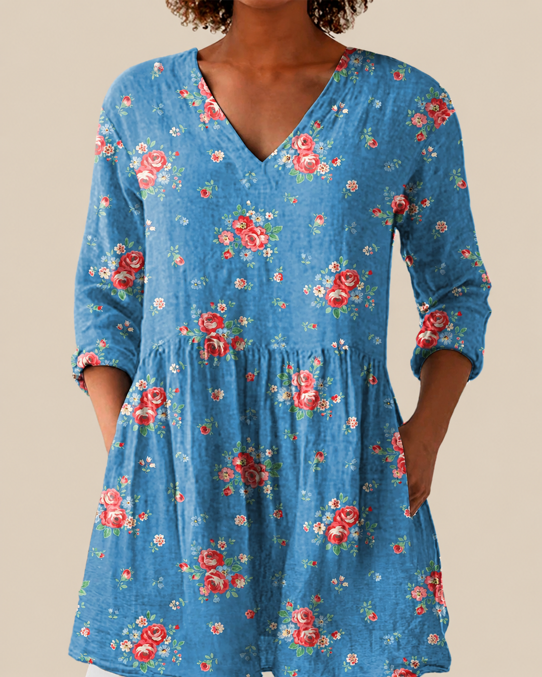Ayla | Long Blouse with Bold Pattern