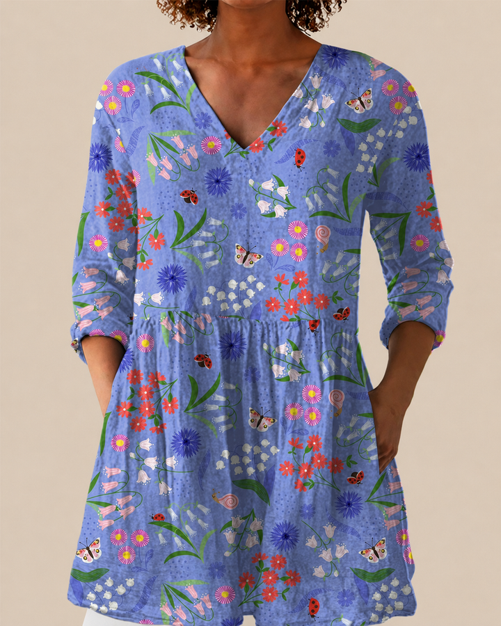 Amelie | Long Blouse with Striking Pattern
