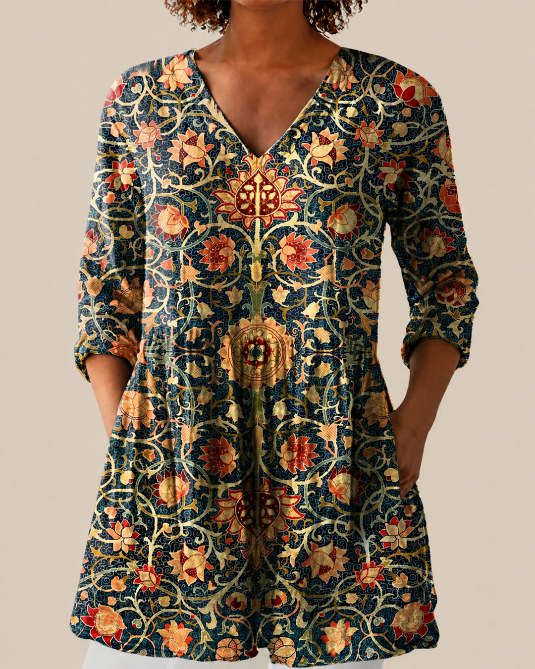 Liora | Long Blouse with Striking Pattern