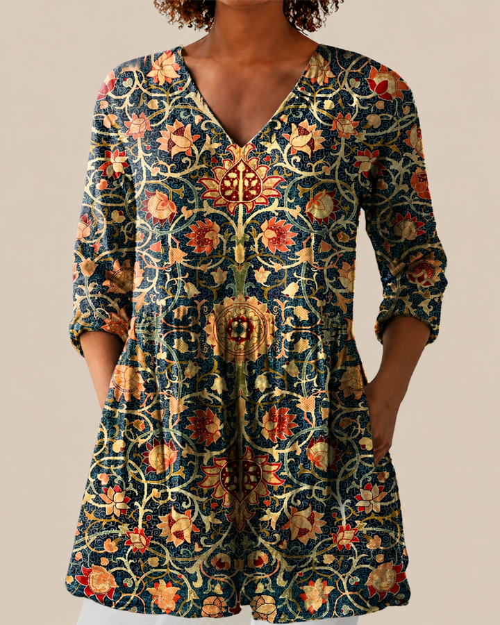 Liora | Long Blouse with Striking Pattern
