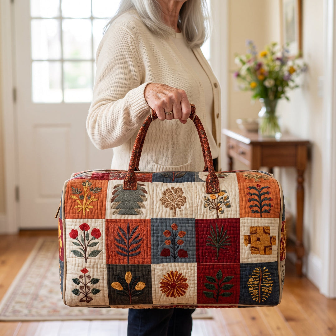 Petal Serenade Quilted Duffle Bag