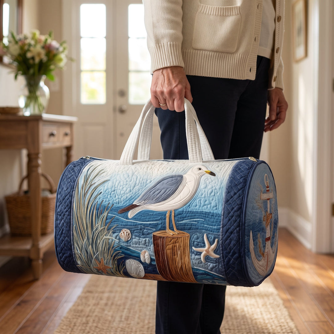Coastal Gull Quilted Duffle Bag