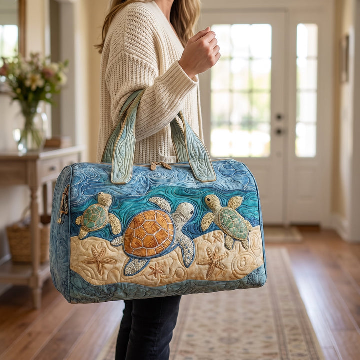Turtly Cute Quilted Duffle Bag