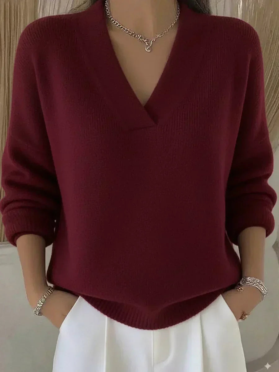 VIVELLE | RELAXED V-NECK SWEATER