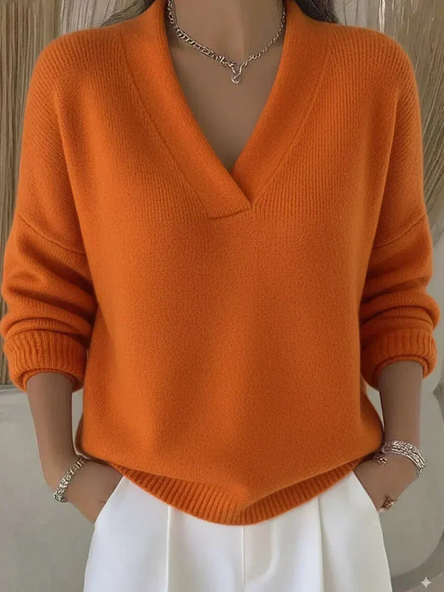 VIVELLE | RELAXED V-NECK SWEATER