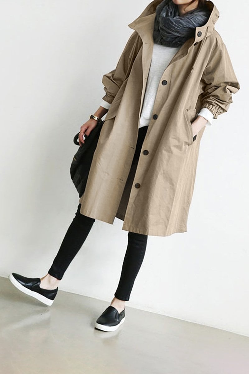 EVELYN | WATERPROOF HOODED TRENCH COAT FOR WOMEN