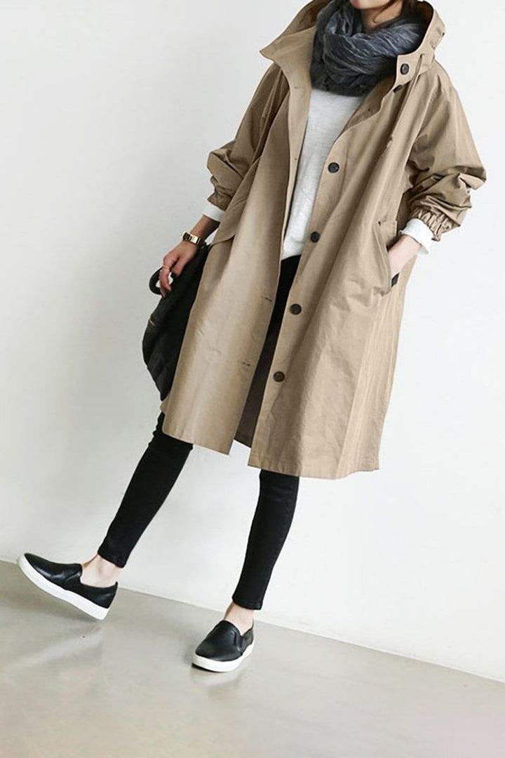 EVELYN | WATERPROOF HOODED TRENCH COAT FOR WOMEN