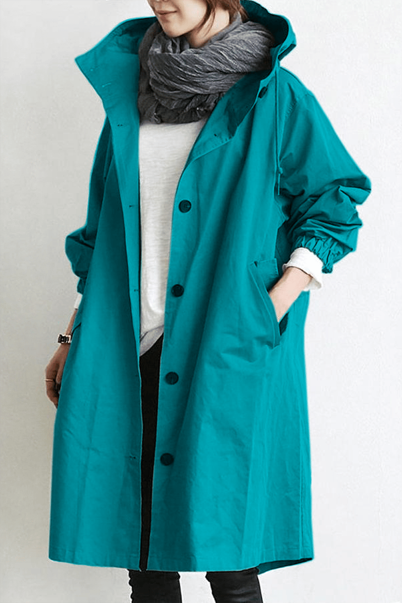 EVELYN | WATERPROOF HOODED TRENCH COAT FOR WOMEN