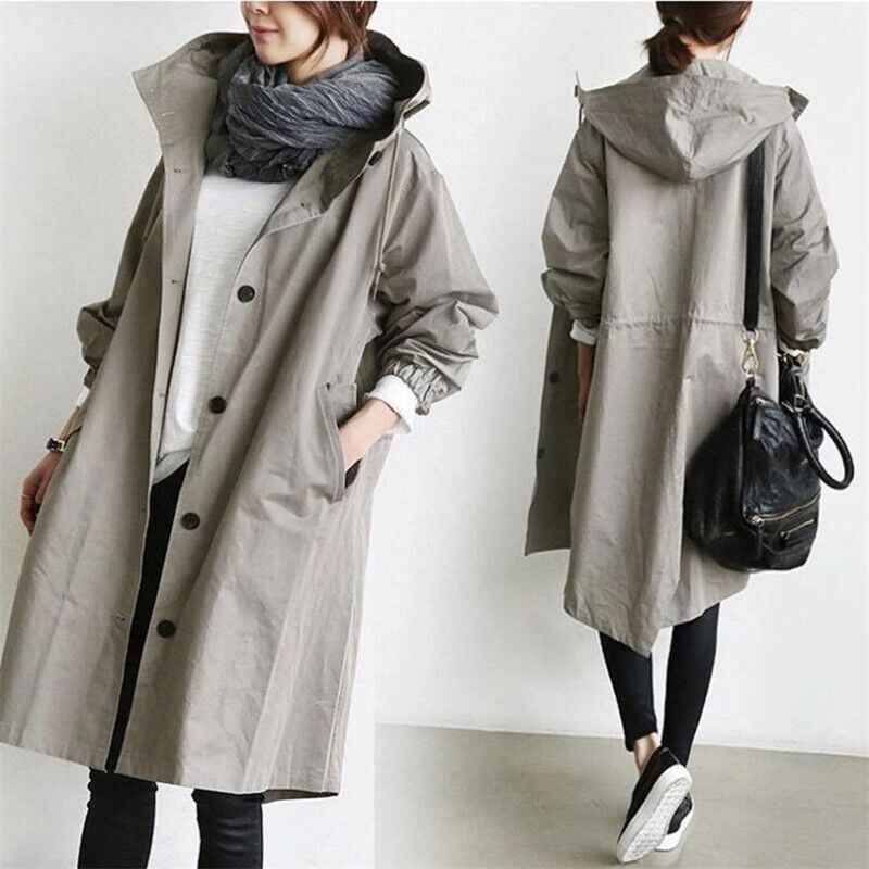 EVELYN | WATERPROOF HOODED TRENCH COAT FOR WOMEN